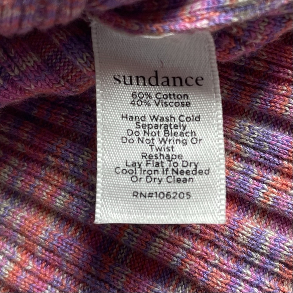 Sundance Ribbed Pink Henley Large Space Dyed Half Sleeve Stretch - Picture 5 of 6